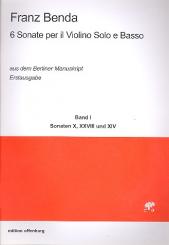 Benda, Franz: 6 Sonaten aus dem Berliner Manuskript Band 1 für Violine und Bc, Partitur und Stimmen (Bc nicht ausgesetzt) 