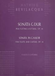 Bevilacqua, Matteo (Mathieu): Sonate G-Dur op.38 für Flöte und Gitarre Partitur und Stimme 