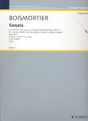 Boismortier, Joseph Bodin de: Sonate a-Moll op.34,6 für 3 Melodieinstrumente und Bc, Partitur 