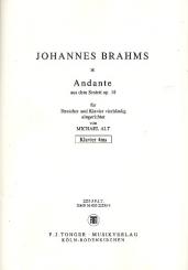 Brahms, Johannes: Andante op.18 für Streicher und Klavier zu 4 Händen, Klavier zu 4 Händen 