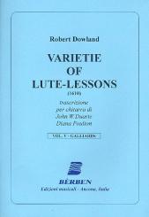 Dowland, Robert: Varietie of lute-lessons vol.5 Galliards for guitar (1610) 