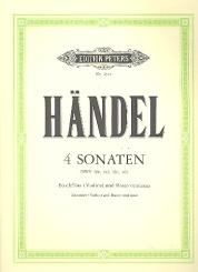 Händel, Georg Friedrich: 4 Sonaten für Blockflöte (Violine) und Bc 