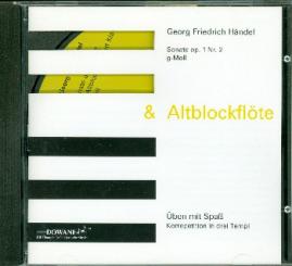 Händel, Georg Friedrich: Sonate op.1 Nr.2 g-Moll für Altblockflöte und Klavier CD, Korrepetition in 3 Tempi 