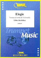 Herbillon, Gilles: Elegie for trumpet (cornet) and violoncello, score and parts 
