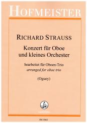 Strauss, Richard: Konzert D-Dur fÃ¼r Oboe und kleines Orchester fÃ¼r 2 Oboen und Englisch Horn, Partitur und Stimmen 