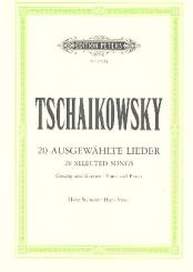 Tschaikowsky, Peter Iljitsch: 20 ausgewählte Lieder für Gesang (hoch) und Klavier (dt/kyr) 